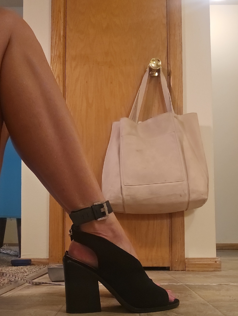 Marc Fisher Black Suede Open-Toe Ankle Strap Heels